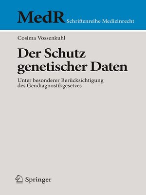 cover image of Der Schutz genetischer Daten